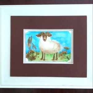 Whimsical Sheep With Dried Flower Accents